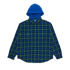 Рубашка Supreme Tartan Flannel Hooded &apos;Blue&apos;, синий