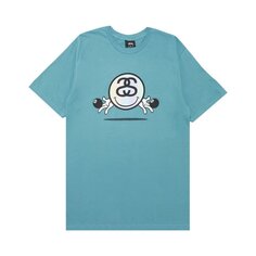 Футболка Stussy Smiley Link &apos;Steel&apos;, синий