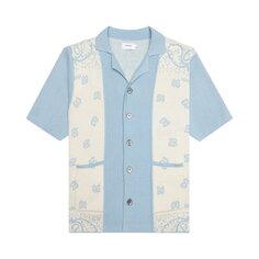 Рубашка Rhude Banco Knit &apos;Stone Blue/Ivory&apos;, синий