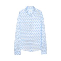 Рубашка Ami Boxy Fit &apos;Sky Blue/Natural White&apos;, синий