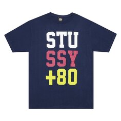 Футболка Stussy +80 &apos;Navy&apos;, синий