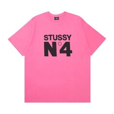 Футболка Stussy No. 4 &apos;Pink&apos;, розовый