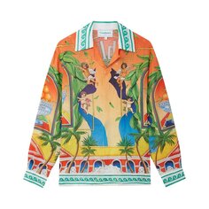 Рубашка Casablanca Cuban Collar Long-Sleeve &apos;Trophy Orange&apos;, оранжевый