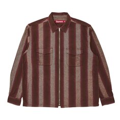 Рубашка Supreme Stripe Flannel Zip Up &apos;Brown&apos;, коричневый