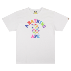 Футболка BAPE ABC Rainbow &apos;Multicolor/White&apos;, разноцветный