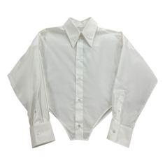 Рубашка MM6 Maison Margiela Crop Long-Sleeve &apos;White&apos;, белый