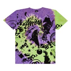 Футболка Stussy 8 ball Dice &apos;Tie-Dye Purple/Green&apos;, разноцветный