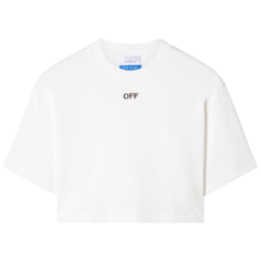 Футболка Off-White Off Stamp Rib Cropped &apos;White/Black&apos;, белый