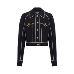 Куртка Balmain Buttoned Contrasted Western Crepe &apos;Black&apos;, черный