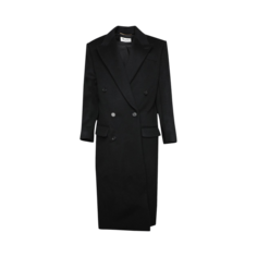 Пальто Saint Laurent Double Breasted Long-Sleeve &apos;Black Profond&apos;, черный