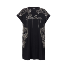 Шорты Balmain Sleeveless Embroidered Paisley Chains Dress &apos;Black/Old Silver&apos;, черный