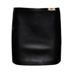 Юбка Versace Art Denver Plonge Leather Mini &apos;Black&apos;, черный