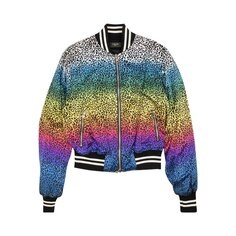 Куртка Amiri Silk Rainbow Leopard Bomber &apos;Black&apos;, черный