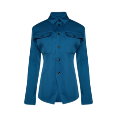 Куртка Bottega Veneta Wool Gabardine Shirt &apos;Pacific Blue&apos;, синий