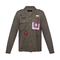 Рубашка Amiri Patch Logo Military &apos;Green&apos;, зеленый