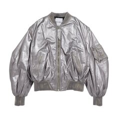 Куртка The Attico Metallic Bomber &apos;Silver&apos;, серебряный