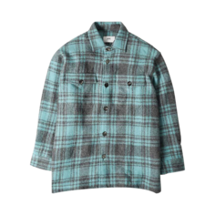 Куртка Ami Plaid Wool Shirt &apos;Aqua Marine/Mineral Grey&apos;, разноцветный
