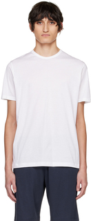 Белая классическая футболка Sunspel