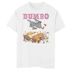 Винтажная футболка Disney&apos;s Dumbo для мальчиков 8–20 лет в стиле книги с летающим портретом и рисунком Disney
