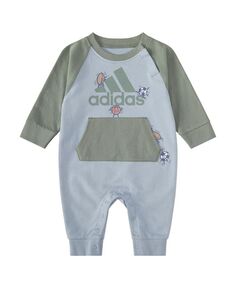 Спортивный комбинезон с цветными блоками для маленьких мальчиков с длинными рукавами adidas, синий