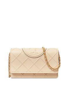 Кошелек Fleming с мягкой цепочкой Tory Burch, цвет Ivory/Cream