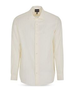 Рубашка с длинным рукавом на пуговицах спереди Emporio Armani, цвет Ivory/Cream