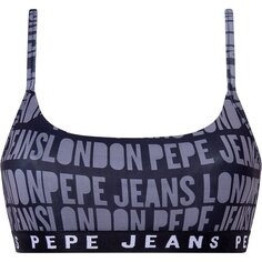 Бюстгальтер Pepe Jeans Allover Logo Stripes, черный