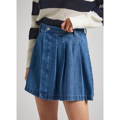 Юбка Pepe Jeans Mini Pleat Denim, синий