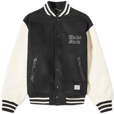 Куртка Wacko Maria Gothic Logo Leather Varsity, черный