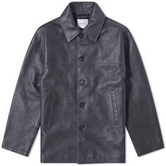 Куртка Wood Wood Wilkie Leather, темно-синий