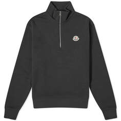 Свитер Moncler Badge Logo Quarter Zip, черный