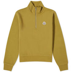 Свитер Moncler Badge Logo Quarter Zip, зеленый