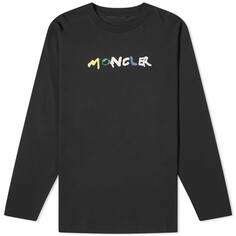 Футболка Moncler Logo Long Sleeve, черный