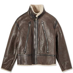 Куртка Mm6 Maison Margiela Shearling, коричневый