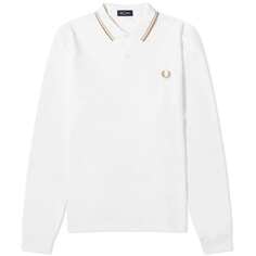 Поло Fred Perry Long Sleeve Twin Tipped, цвет White, Oat &amp; Stone