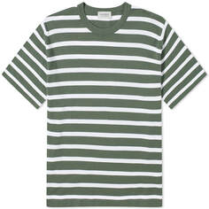 Футболка John Smedley Allan Stripe, цвет Palm &amp; White