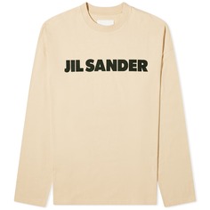 Футболка Jil Sander Long Sleeve Logo, цвет Dark Sand