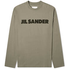 Футболка Jil Sander Long Sleeve Logo, цвет Thyme Green