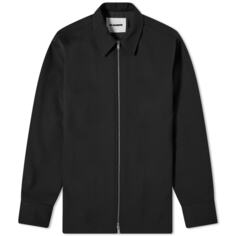 Рубашка Jil Sander Zip Through Cotton Overshirt, черный