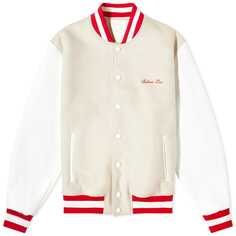 Куртка Balmain Signature Varsity, цвет Ivory, White &amp; Red