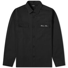 Рубашка Balmain Signature Cotton Overshirt, черный