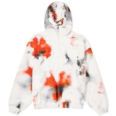 Куртка Alexander Mcqueen Obscured Flower Windbreaker, цвет White &amp; Red