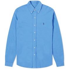 Рубашка Polo Ralph Lauren Button Down Pique, цвет New England Blue