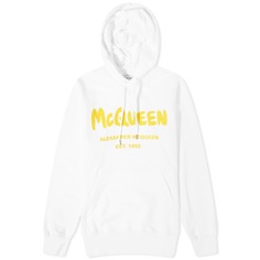 Худи Alexander Mcqueen Graffiti Logo, белый и желтый