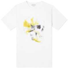 Футболка Alexander Mcqueen Obscured Skull Print, цвет White, Yellow &amp; Black