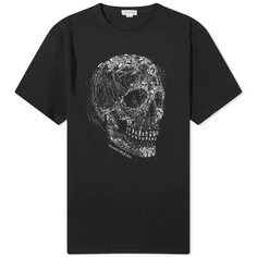 Футболка Alexander Mcqueen Crystal Skull Print, цвет Black &amp; White