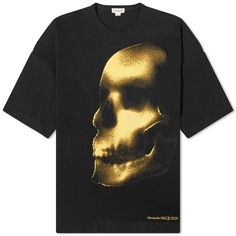 Футболка Alexander Mcqueen Shadow Skull Print, цвет Black &amp; Yellow