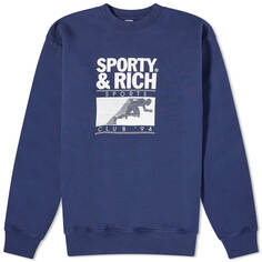 Свитшот Sporty &amp; Rich Motion Club, цвет Navy &amp; White