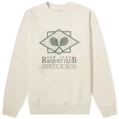 Свитшот Sporty &amp; Rich Ny Racquet Club, цвет Cream &amp; Forest