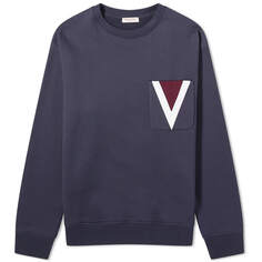 Свитшот Valentino Large V Logo, темно-синий